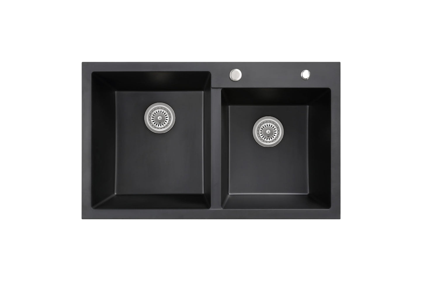 Sierra Double Bowl Composite Kitchen Sink in Matt White and Black