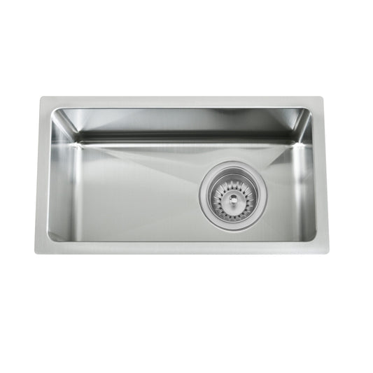 Atlas Single Bowl Handmade Chrome Kitchen Sink 240x450x200mm
