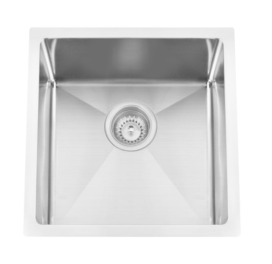 Atlas Single Bowl Handmade Chrome Kitchen Sink 380×450x200mm