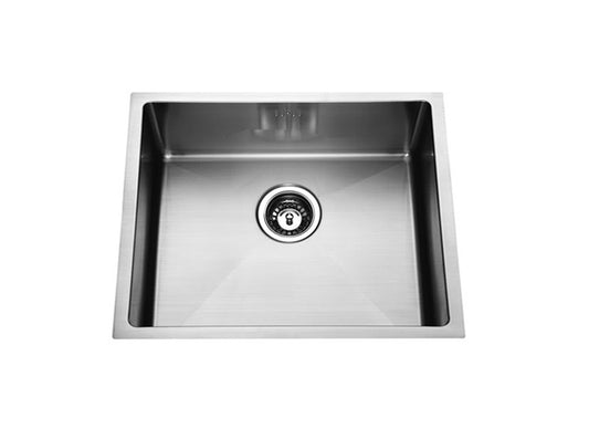 Atlas Single Bowl Handmade Chrome Kitchen Sink - 550x450x250mm