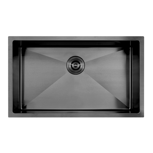 Atlas Single Bowl Handmade Gunmetal Black Kitchen Sink - 700x400x190mm
