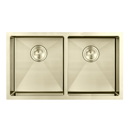 Atlas Double Bowl Kitchen Sink in Champagne Gold - Handmade 760x450x250mm