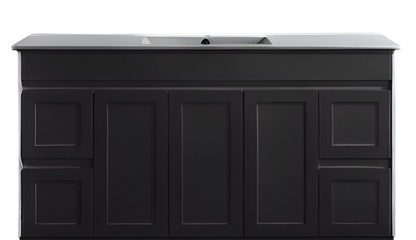 Luna Wall Hung Vanity - Matte Black 