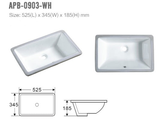 Brownie Drop In Ceramic basin