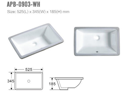 Brownie Drop In Ceramic basin