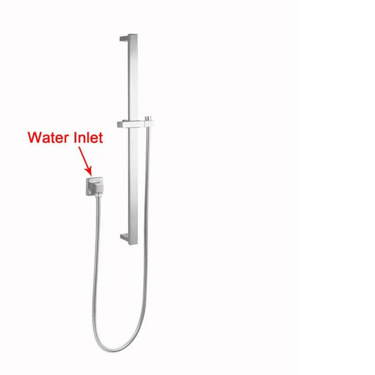 Square Brushed Nickel or Chrome Hand Shower Rail without Handheld Shower
