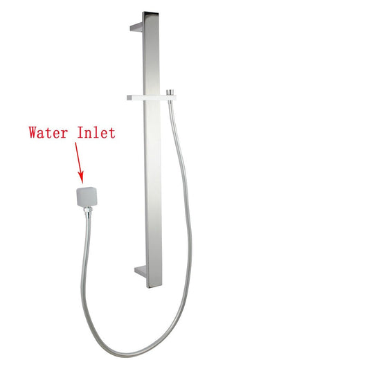 Square Chrome or Matte Black Sliding Shower Rail without Handheld Shower