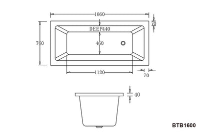 BARI Drop In Spa Bathtub - in 2 Sizes - Variant Jet Options