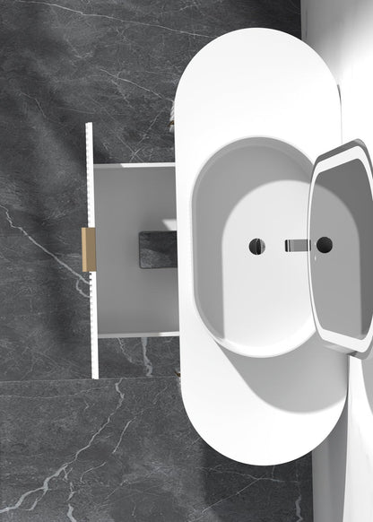 CARYSIL 1200mm Fluted Wall Hung Vanity - Matte White - 1200x469x412mm