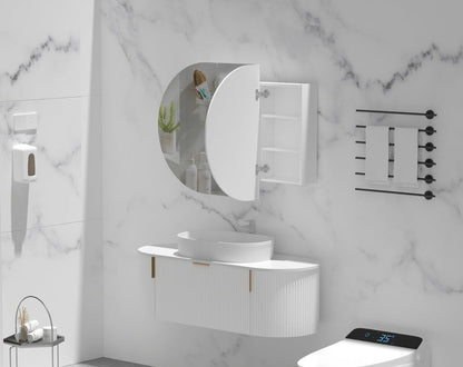 Mystic OVAL Shaving Cabinet 1200X750mm - MATTE WHITE Carysil