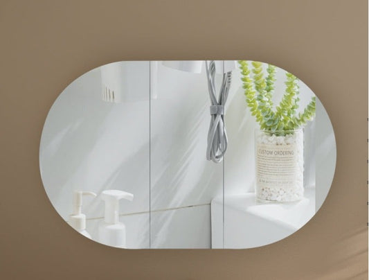 Mystic OVAL Shaving Cabinet 1200X750mm - WALNUT Carysil
