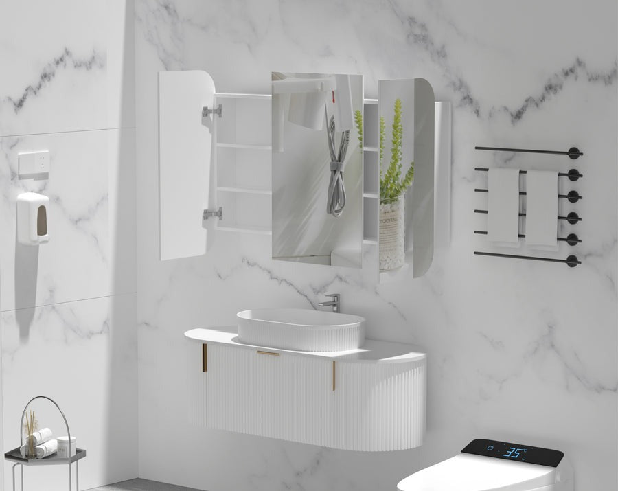 GRAND Shaving Cabinet 1200x800mm - MATTE WHITE Carysil