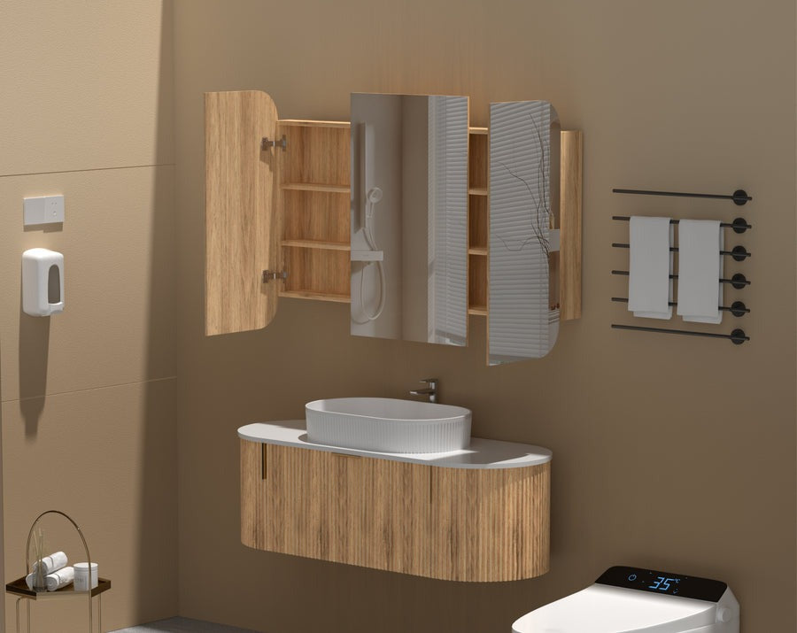 GRAND Shaving Cabinet 1200x800mm - WALNUT Carysil
