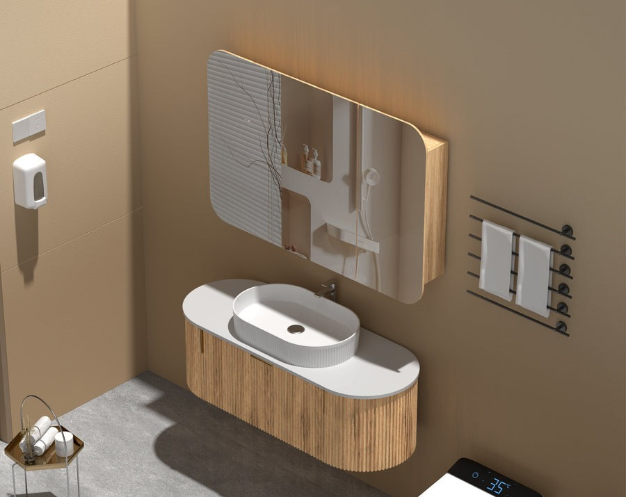 GRAND Shaving Cabinet 1200x800mm - WALNUT Carysil