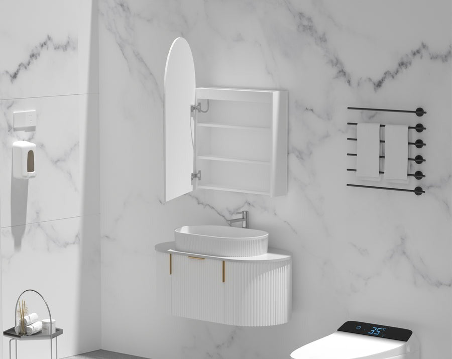 Imperial Arch LED Shaving Cabinet 600x900mm - MATTE WHITE Carysil
