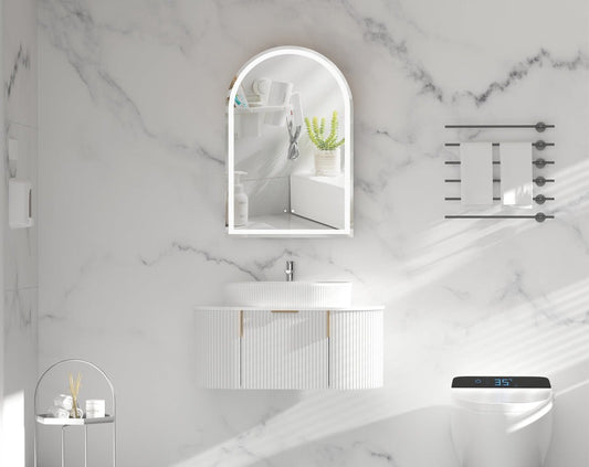 Imperial Arch LED Shaving Cabinet 600x900mm - MATTE WHITE Carysil