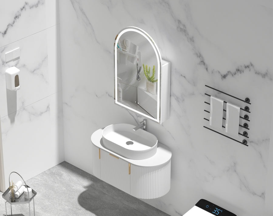 Imperial Arch LED Shaving Cabinet 600x900mm - MATTE WHITE Carysil