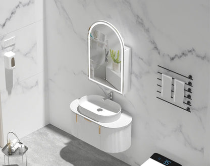 Imperial Arch LED Shaving Cabinet 600x900mm - MATTE WHITE Carysil