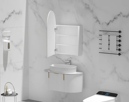 Imperial 600x900mm Arch Shaving Cabinet - Matte White Carysil