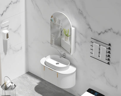 Imperial 600x900mm Arch Shaving Cabinet - Matte White Carysil