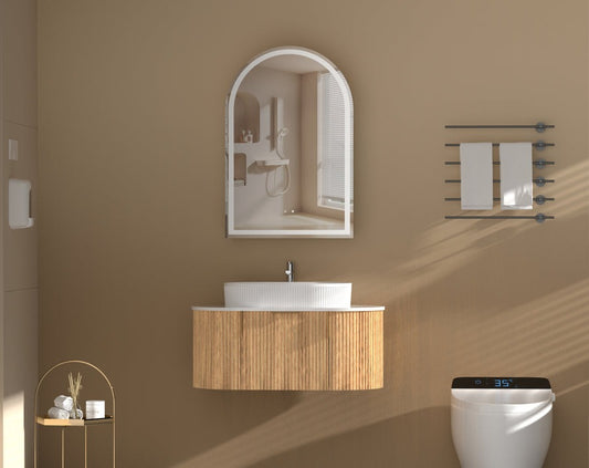 Imperial Arch LED Shaving Cabinet 600x900mm - WALNUT Carysil