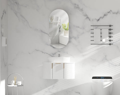 Noble Oval Shaving Cabinet 450x900mm - MATTE WHITE Carysil