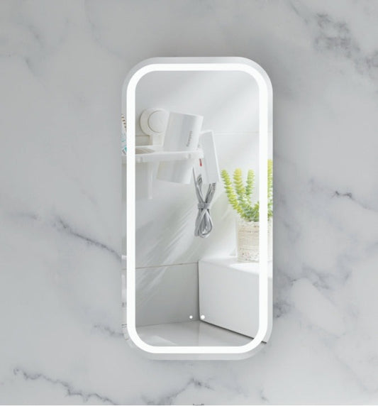 EARLS Squircle LED Shaving Cabinet 450x900mm - MATTE WHITE Carysil
