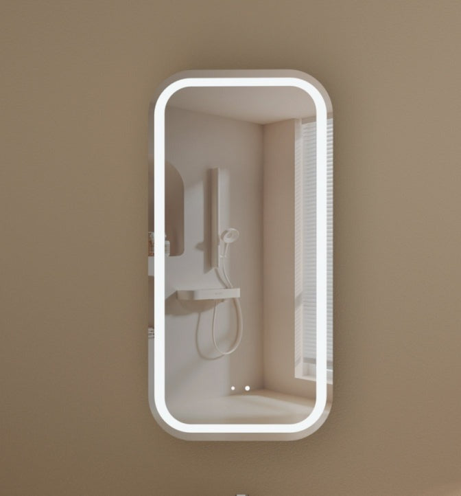EARLS Squircle LED Shaving Cabinet 450x900mm - WALNUT Carysil