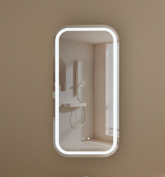 EARLS Squircle LED Shaving Cabinet 450x900mm - WALNUT Carysil