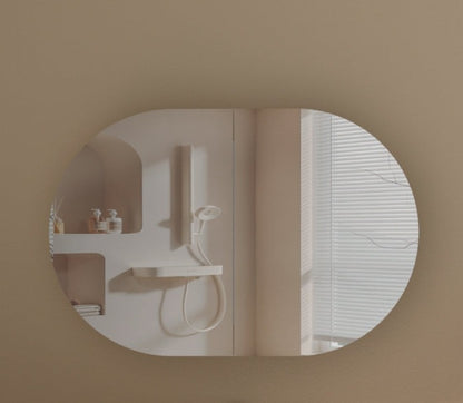 Mystic OVAL Shaving Cabinet 900x600mm - WALNUT Carysil