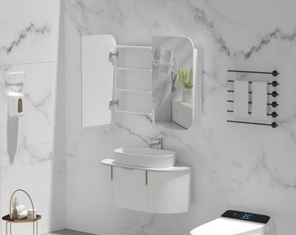 GRAND Shaving Cabinet  750x800mm/900x800mm - MATTE WHITE Carysil