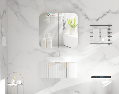 GRAND Shaving Cabinet  750x800mm/900x800mm - MATTE WHITE Carysil