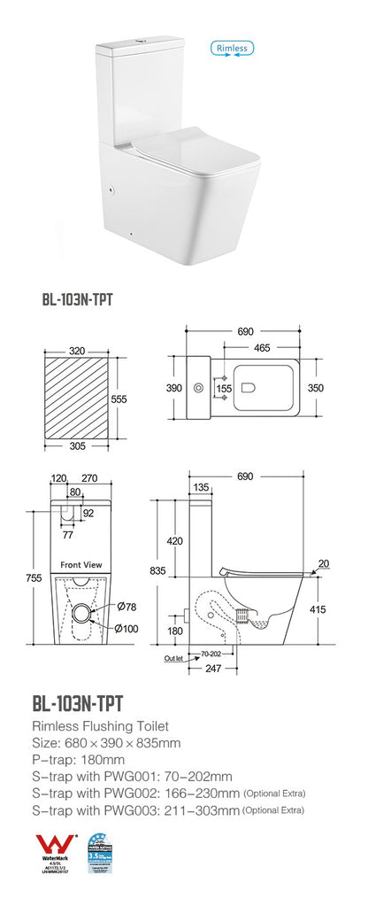CASERTA Back To Wall Toilet Suite