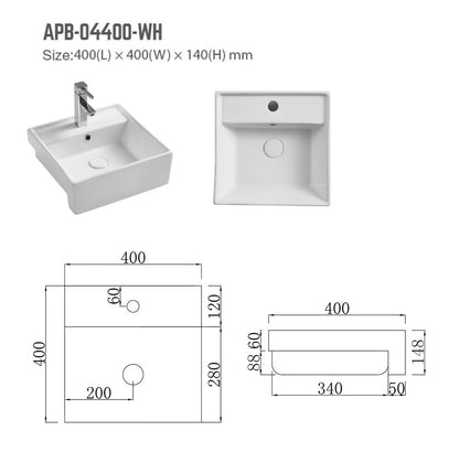 Casino Half Insert Ceramic Basin