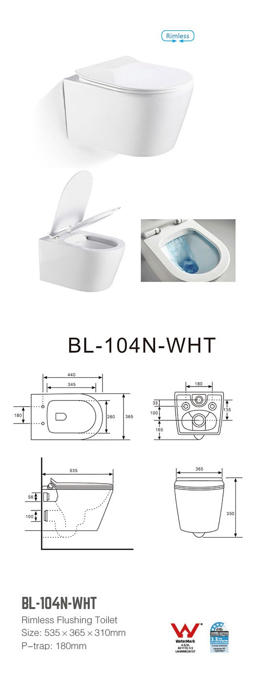 CORTONA Wall Hung Toilet Suite