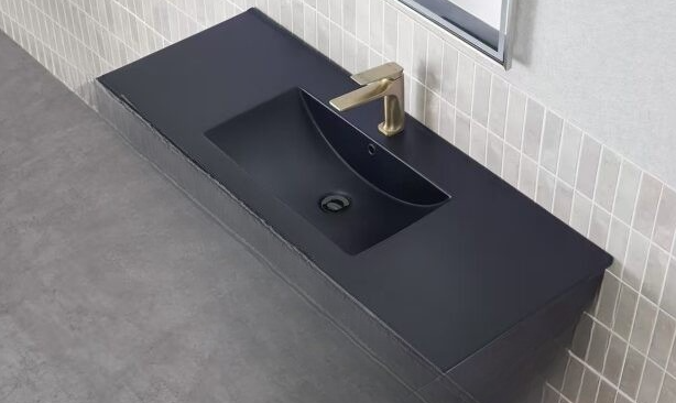 Luna Wall Hung Vanity - Matte Black 