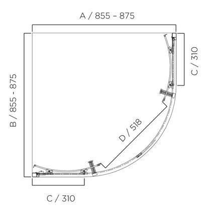 LOUVE Curved Slider Shower Screen - 2 Sizes Available