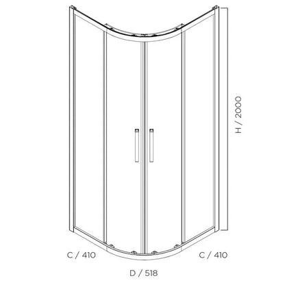 LOUVE Curved Slider Shower Screen - 2 Sizes Available