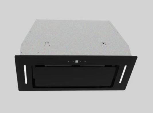 Carysil Built-In Canopy Rangehood 52CM with Black Glass Panel