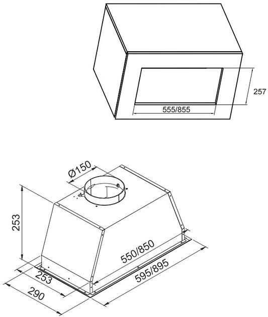 Carysil Stainless Steel Built-in Canopy Rangehood 60CM