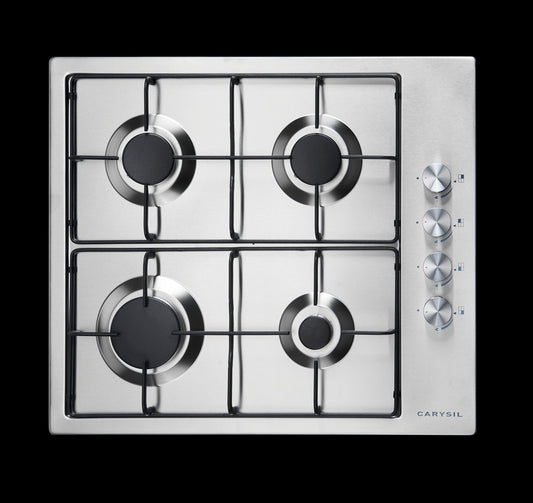 Carysil Built-In Stainless Steel 4 Burner Gas Hob 60cm