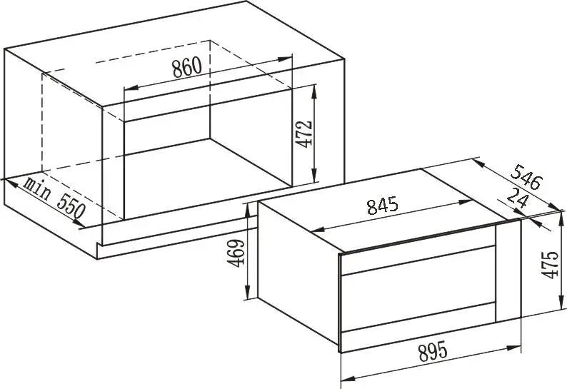Carysil Built-In Black Oven 90cm 