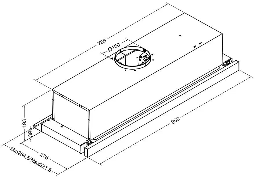 Carysil Stainless Steel Telescopic Rangehood 90CM 