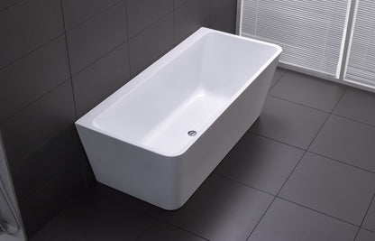 FLORENCE Back to Wall Bathtub - Black / White - in 3 Sizes (1400,1500,1700mm)