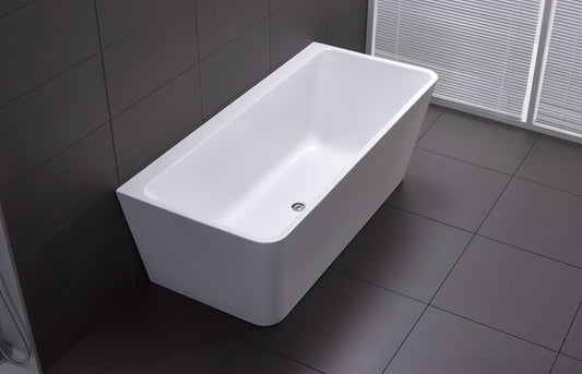 FLORENCE Back to Wall Bathtub - Black / White - in 3 Sizes (1400,1500,1700mm)