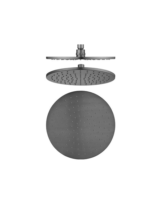 Round Gun Metal Grey Brass Shower Head 250mm