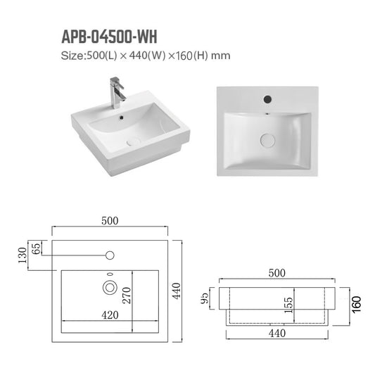 Grafton Half Insert Ceramic Basin