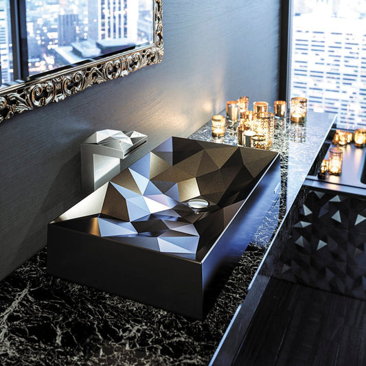Sternhagen Kristall Above Counter Basin White or Black Glossy Bathroom Basin Sani-Quartz Composite High-End