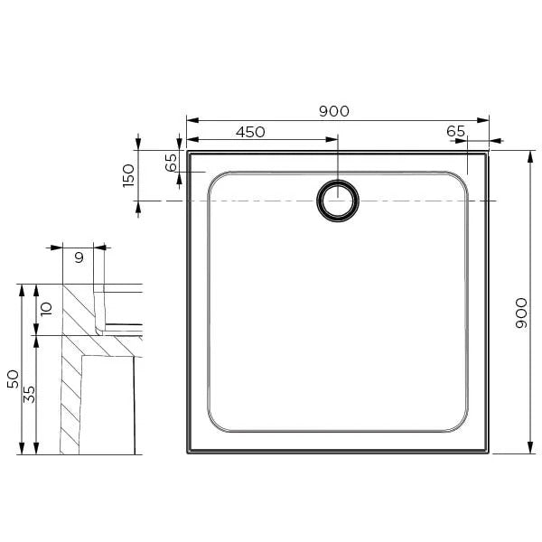 LOUVE SMC Shower Base