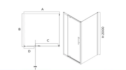 LOUVE Square Pivot Shower Screen - 5 Sizes & 2 Color's Available